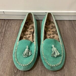 Teal Lands End Moccasin, Size 8.5